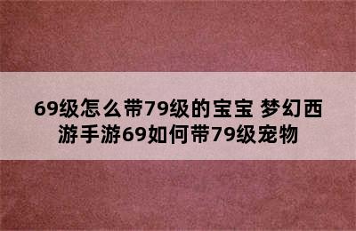 69级怎么带79级的宝宝 梦幻西游手游69如何带79级宠物